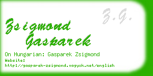 zsigmond gasparek business card